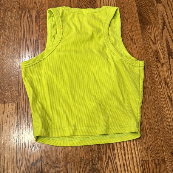 Women’s Lime Green Ribbed Tank Top Size Small - Picture 3 of 5